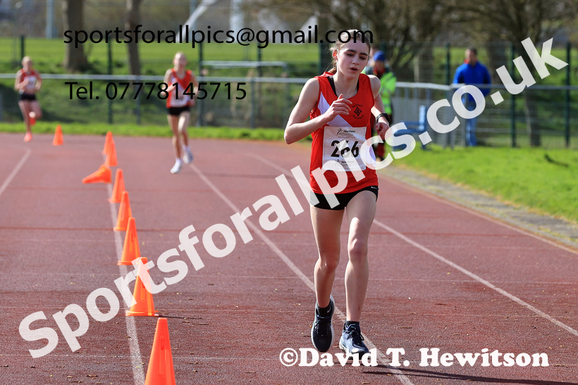Girls Under-15s Young Athletes 5k, 2026 Northern Mens 12 and Womens 6 Stage Road Relays and Young Athletes 5k, Sheepmount Stadium, Carlisle. Photo: David T. Hewitson/Sports for All Pics
